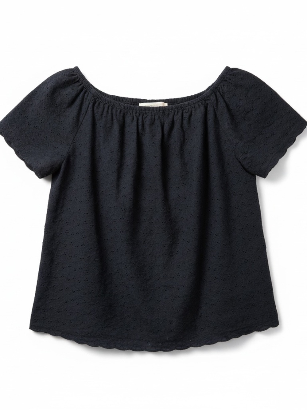 twik Simons Black Off-Shoulder Eyelet Blouse